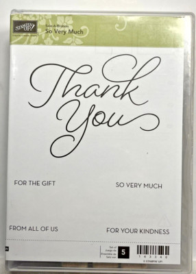 Stampin Up So Very Much Unmounted With Blocks 5 Stamps NEW