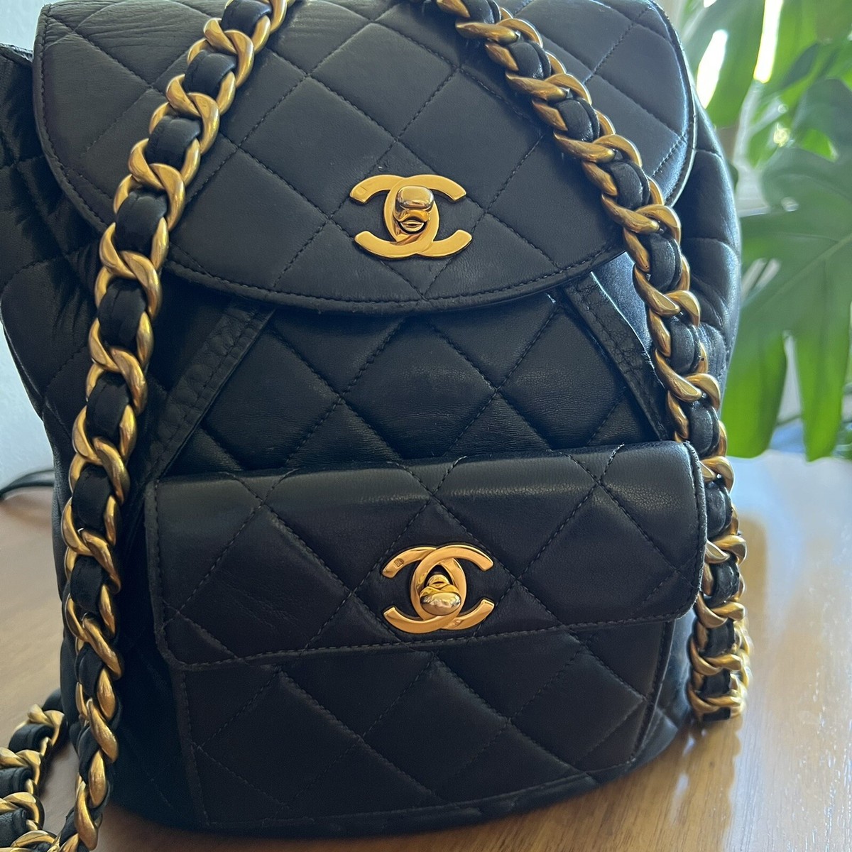 Chanel Vintage Black Duma Backpack Bag