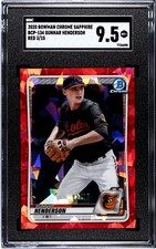 GUNNAR HENDERSON 2020 BOWMAN SAPPHIRE CHROME PROSPECTS RED  /15 SGC graded 9.5 