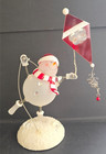 VINTAGE 9 1/2" LIGHTS UP ACRYLIC SNOWMAN FLYING KITE ARMS LEGS SPRINGS BATTERY — photo 1