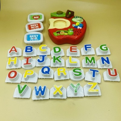 LeapFrog Tad's Fridge Phonics Apple Shape Magnetic Letter Set  WORKS CLEAN