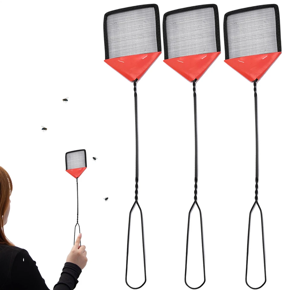 3/5Pcs NEW Heavy Duty Fly Swatter Set Metal Wire Bug Insect Pest Killer Catcher - Image 3 of 4