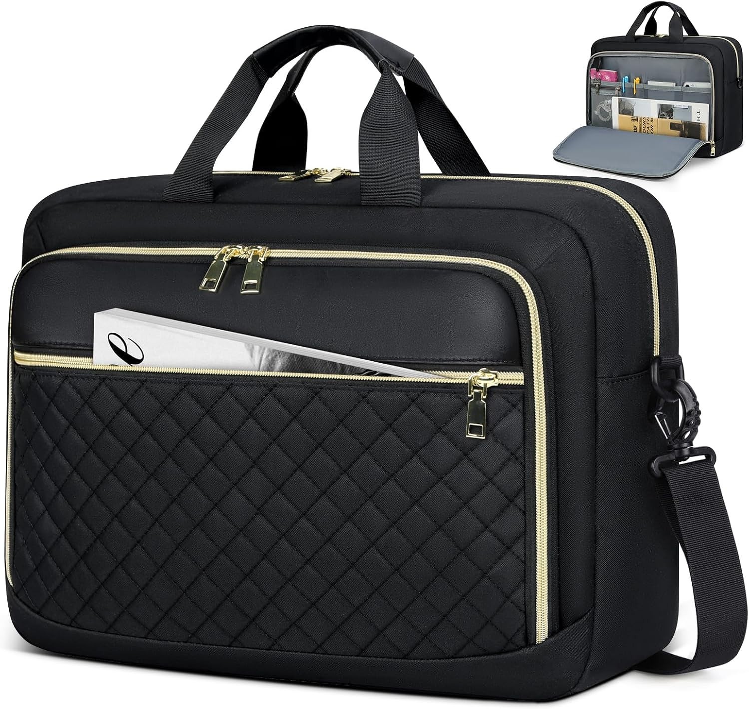 NEWHEY Bolso para Laptop 17.3 Pulgadas Maletín para Mujer Grande Estuche para Laptop Bolsa para Computadora con