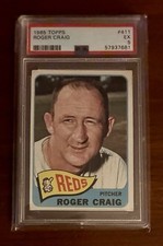 1965 Topps Roger Craig #411 , Psa 5 , Pitching Coach For The 1984 Detroit Tigers