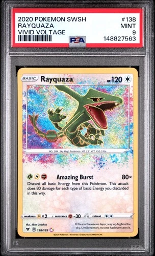 2020 POKEMON SWORD & SHIELD VIVID VOLTAGE #138 RAYQUAZA PSA 9