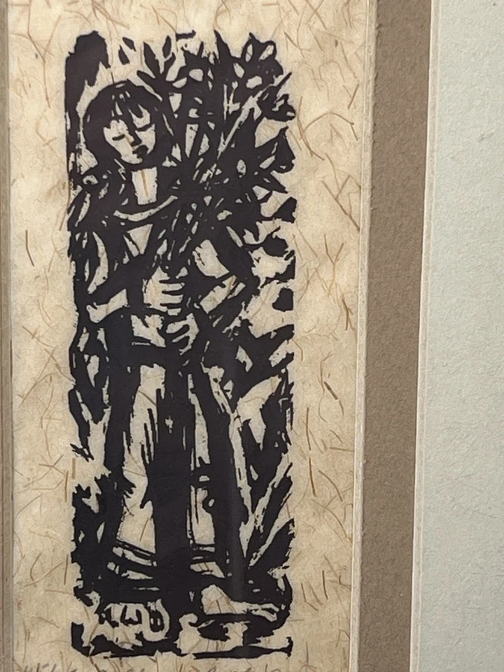 VTG RUTH ANAYA Serigraph Print CALLING Handmade Paper Hard SIGNED & Number 45/75 - Image 4 of 4