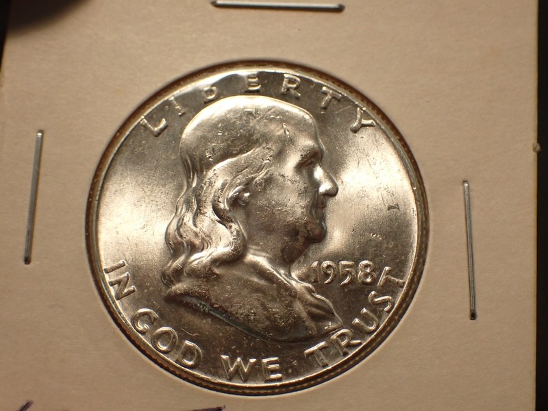 1958 Franklin Half Dollar...Choice to Gem BU...White and Lustrous !!!