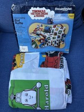 Vintage THOMAS THE TANK ENGINE Train Twin Bed Ruffle New