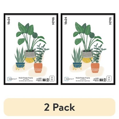 (2 pack) Mainstays 18'' x 24'' Basic Black Poster Frame