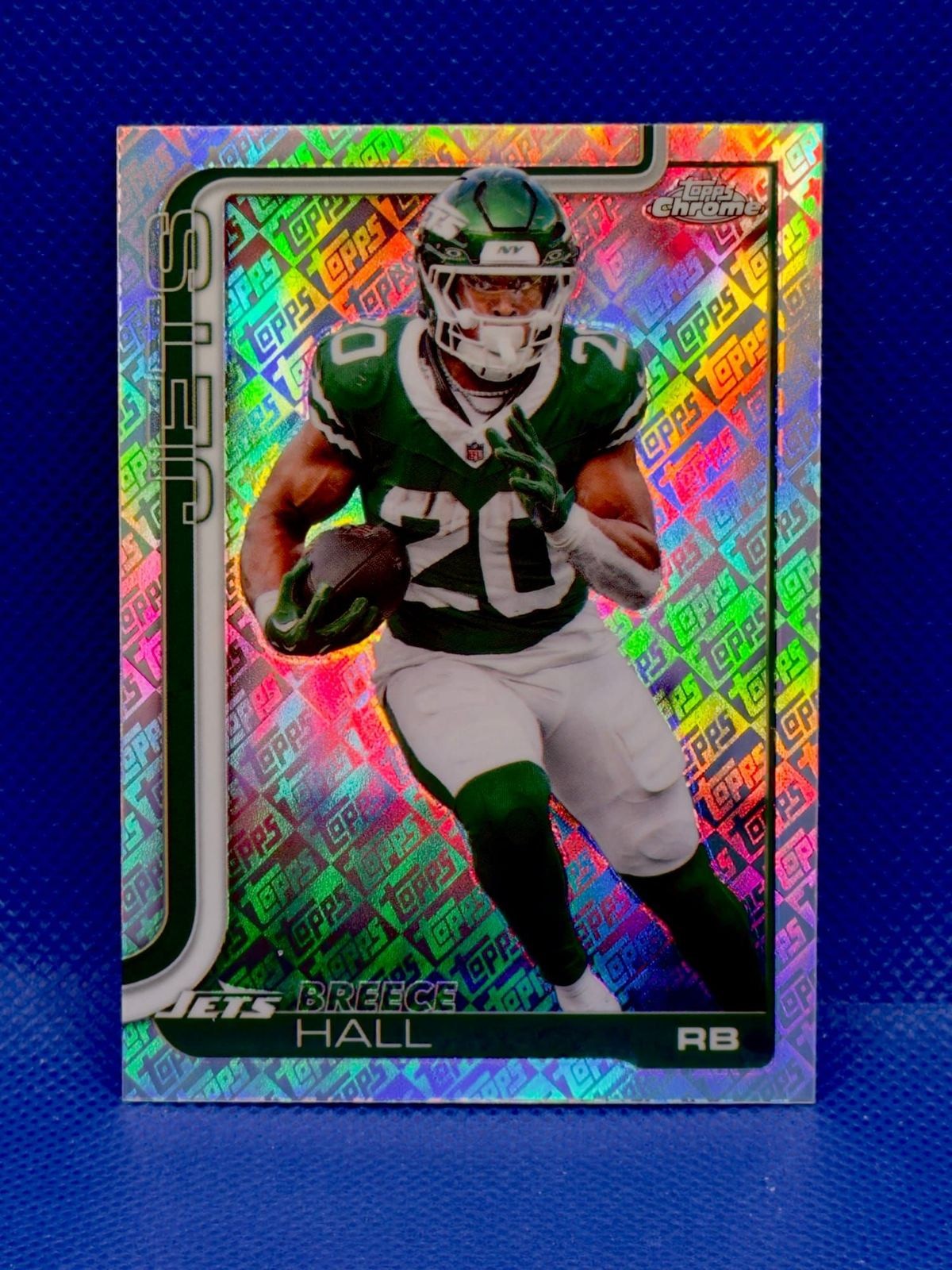 Breece Hall 2025 Topps Chrome Topps Logofractor Fanatics Exclusive #238 Jets