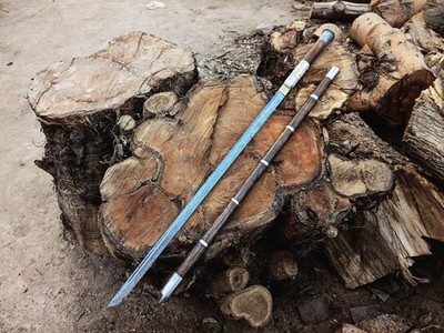 John Wick 4 Sword Remake - Damascus Steel Katana Sword With Bone & Wooden Handle