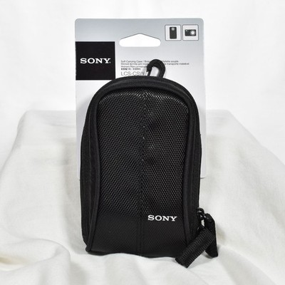 Sony LCS-CSW Soft Camera Case Black Belt Loop Memory Card Pocket Compact Pouch