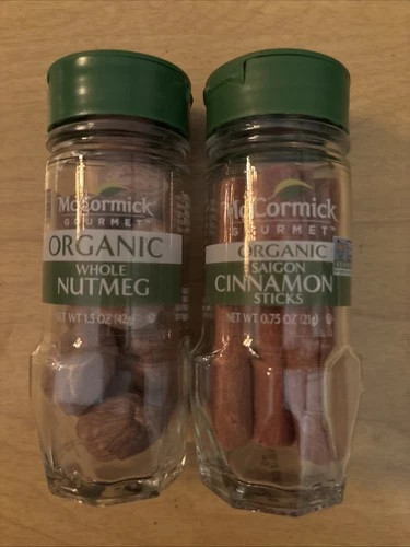 McCormick Gourmet Organic Whole Nutmeg 1.5oz & Saigon Whole Cinnamon Stick .75oz
