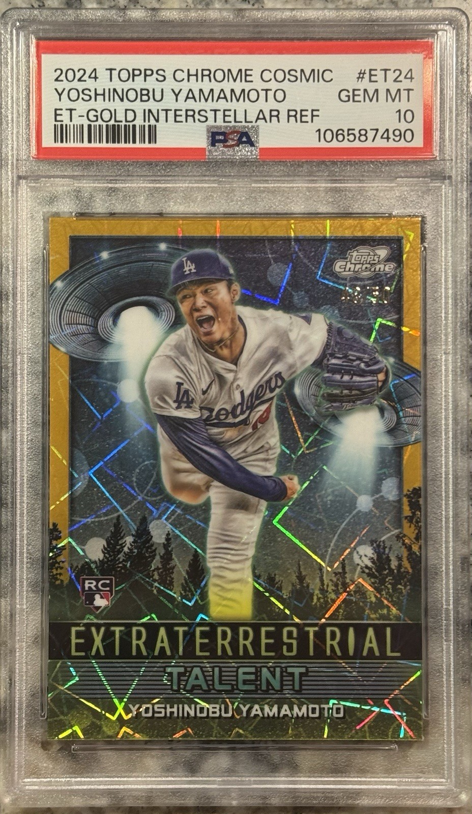 2024 Topps Cosmic Chrome GOLD Yoshinobu Yamamoto RC ROOKIE 48/50 PSA 10
