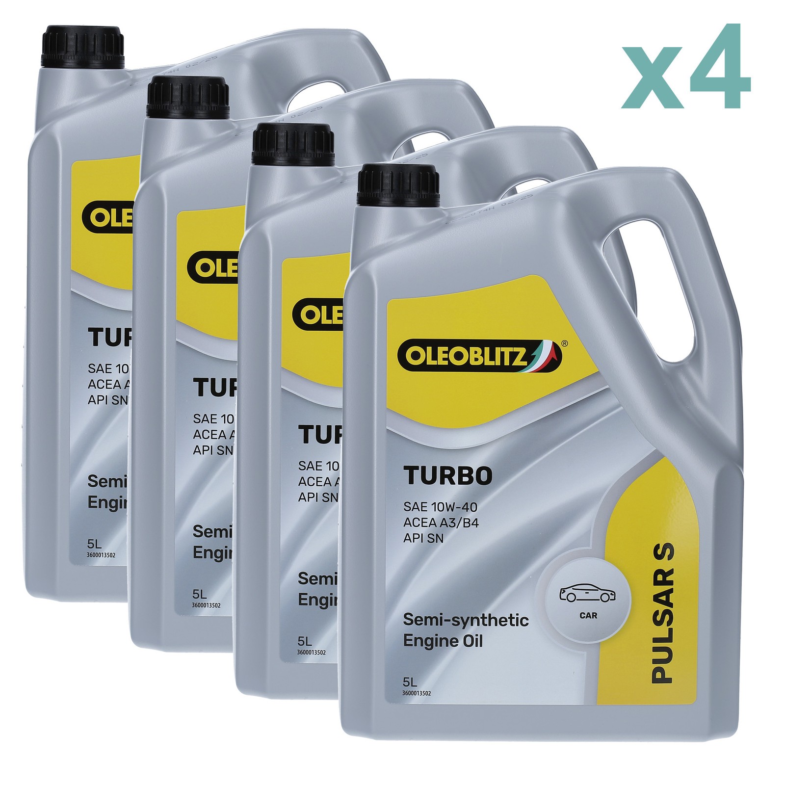 Olio motore semisintetico by Petronas Oleoblitz Pulsar S Turbo 10W-40 SN 4 x 5L