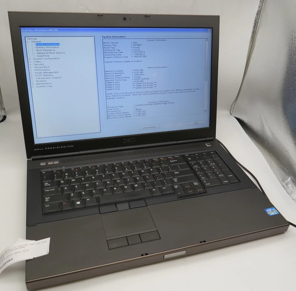 Dell Precision M6700-17.3"-i5-3340M@2.7GHz-8GB DDR3 Ram 480GB 2.5 SSD No OS - Image 2 of 4