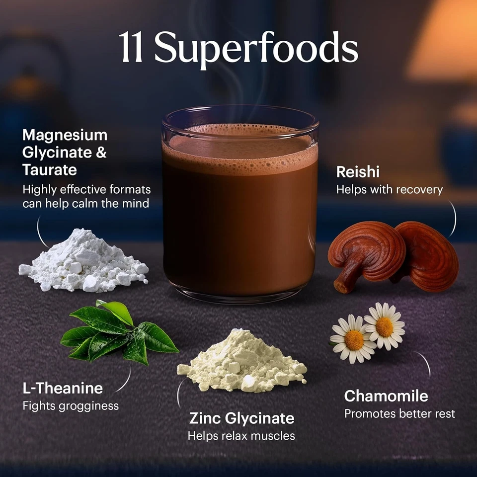 MoonBrew Nighttime Magnesium Hot Cocoa | Natural Sleep Aid Drink Mix 6.7oz - Image 3 of 4