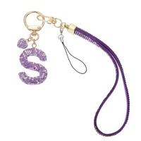 Initial Letter Keychain FüR Women Buchstabe A-Z SchlüSselanhäNger Lila-S
