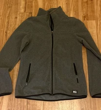 REI Adult Size Medium Full Zip Gray Fleece Light Jacket Sweatshirt Pockets