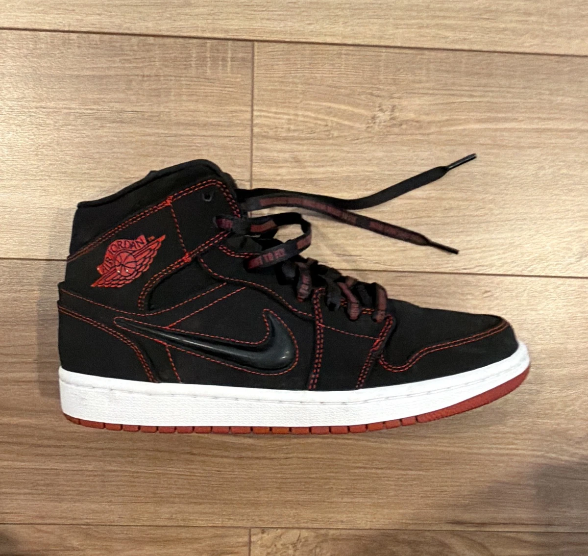 Las mejores ofertas en Jordan 1 Mid Black Gym Red | eBay