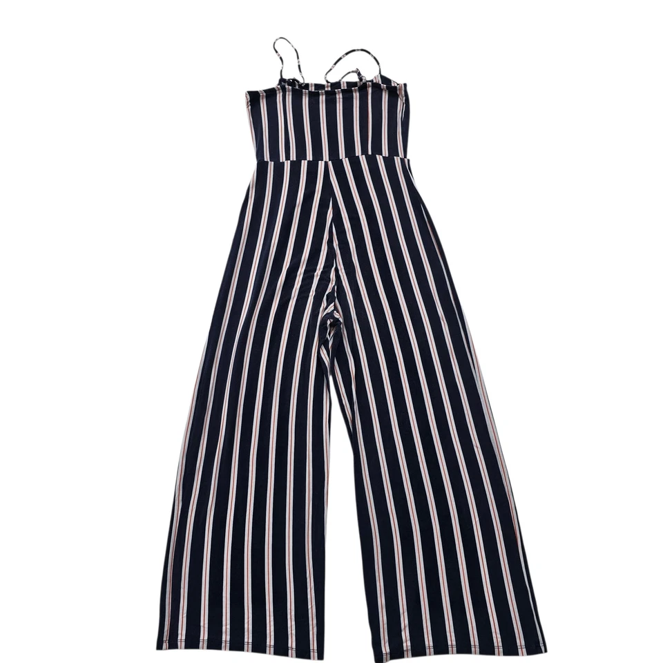 Pull & Bear Damen Jumpsuit dunkelblau weiß gestreift ärmellos Größe M - Bild 2 von 4
