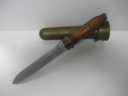 Vintage Deep Sea Diver Dive Knife With Sheath, Not Morse, Unknown - Read Desc.