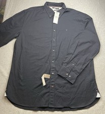 Tommy Hilfiger Men  s Long Sleeve Iconic OXFORD Shirt Size 2XL Stretch Navy NWT