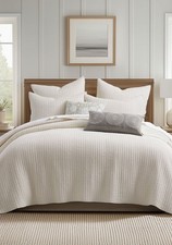 Levtex Home Loden King Quilt set  106 x 92 Cream