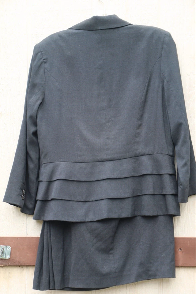 Cabi Blazer юбка комплект костюм размер 8 синий с белой полоской сложить рукав подкладка - Изображение 4 из 4