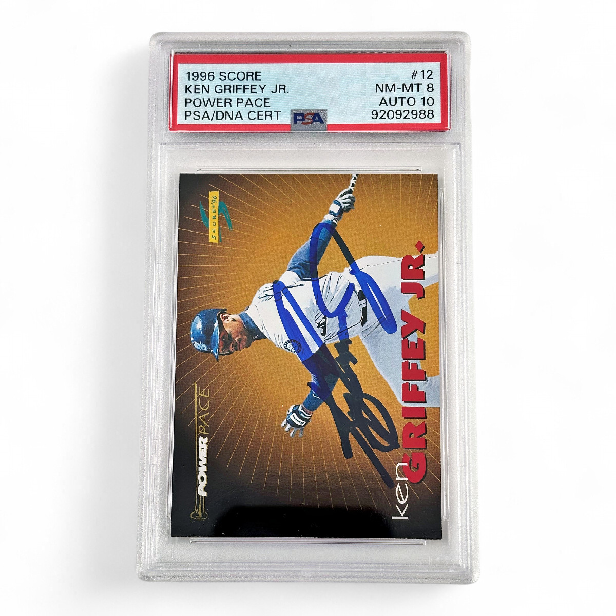 1996 Score Ken Griffey Jr. Power Pace #12 PSA Graded 8 Auto 10 PSA/DNA POP 1