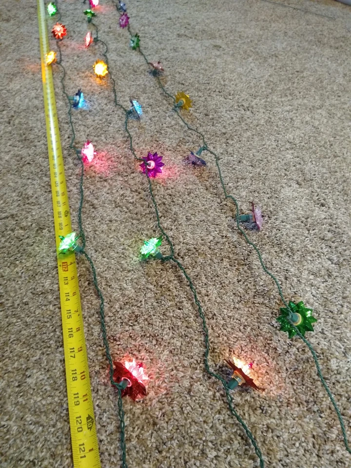 Luces de Navidad con cubiertas de luz reflectantes atómicas/estrellas transparentes - 3 cuerdas 45 pies Foto 4 de 4