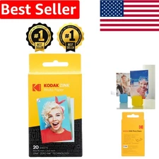 Durable Sticky-Backed ZINK Photo Paper 20 Pack - 2x3" for Framing & Crafting