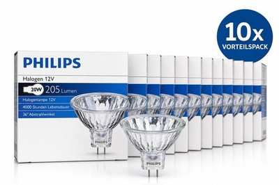 10 x Halogen Leuchtmittel Reflektor MR16 20W GU5,3 12V Lampe longlife 4000h 36°