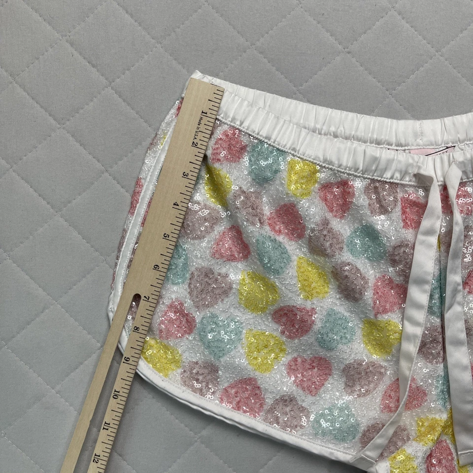 Victoria Secret Shorts Women’s Medium Heart Sequin Sleepwear Micro - Image 2 of 4