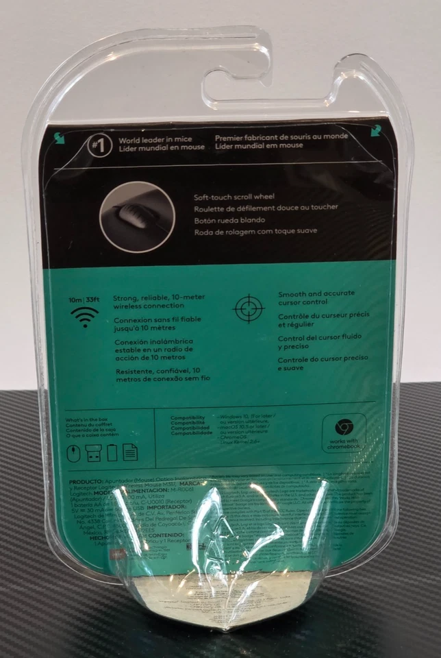 Logitech M317 Wireless Portable Mouse With USB Receiver 12M Battery Life Black - Image 3 of 4