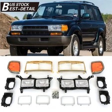 1991-1997 Toyota Land Cruiser Fj80 Lc80 Gold Headlight Framecorner Lights 1991-1997 Toyota Land Cruiser Fj80 Lc80 Gold Headlight Framecorner Lights
