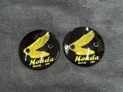 Honda Benly C92 C95 CA92 CA95 CB92 CS92 LH Tank Badges Emblem Gold *NEU* x2