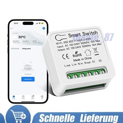WlanSchalter,Wifi Schalter, Licht Schalter, Tuya App, Smart life, Alexa & Google