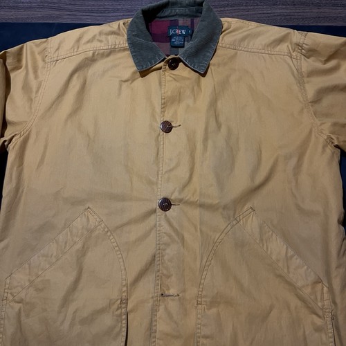 J.Crew Vintage 90s Coveralls Jacket with Flannel Liner Barn Coat Canvas Waxed - Picture 9 of 9