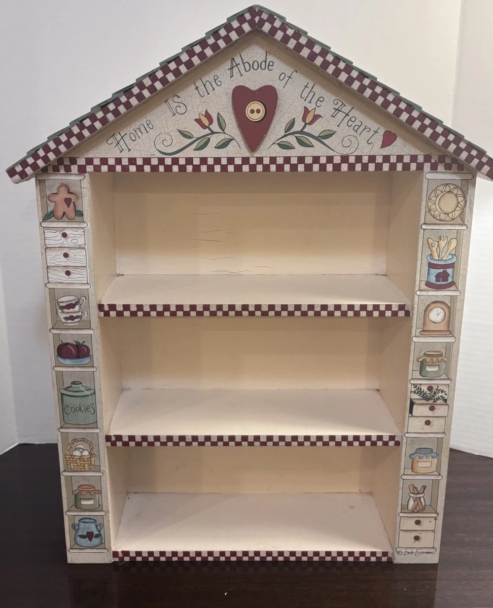 VTG House Spice Rack Hand Painted Signed Home Is The Abode Of The Heart