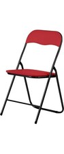 Set 6 Sedie Pieghevoli Metallo con Seduta PVC 43x47x78 Nero e Rosso Polo DecHome