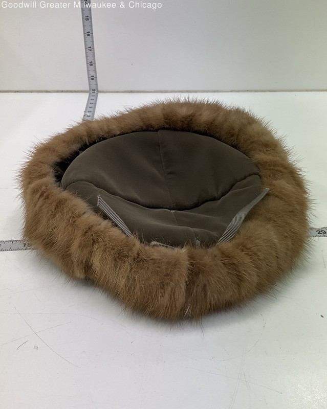 Vintage Women's Brown Caramel Mink Fur Trim Hat
