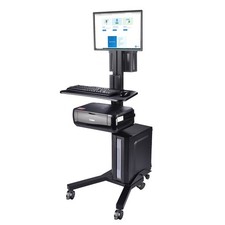 YesSources Mobile PC Cart Rolling Computer Workstation Adjustable Monitor Mount