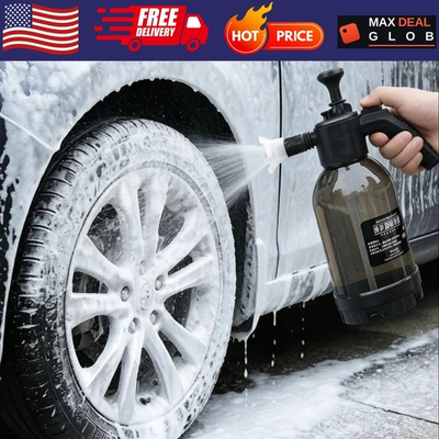 #ad 2L Hand Pump Foam Sprayer Pneumatic Washer Foam Spray Gun High Pressure Car Wash $10.49