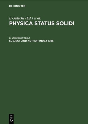 Subject and Author Index 1986 by E. Borchardt - 9783112483978