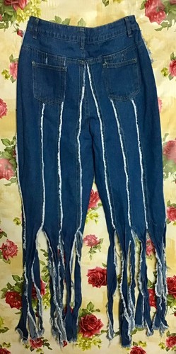SPOON JEANS LADIES FASHION FRAYED FLARES HEM JEANS PANTS SIZE 7 - Picture 2 of 4