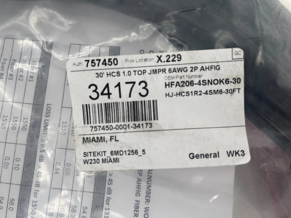 CommScope HJ-HCS1R2-4SM6-30FT 30"HCS 1.0 TOP JMPR 6AWG 2P AHFIG 34173 - Image 2 of 3