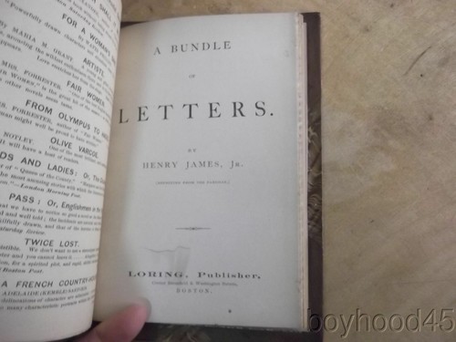VERY RARE EDITION OF HENRY JAMES WORKS-Hawthorne and A Bundle of Letters - Picture 6 of 12
