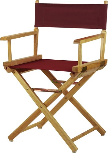 Casual Home Natural Frame/Burgundy Canvas 18" Classic Height Directors-Chairs - Picture 6 of 7