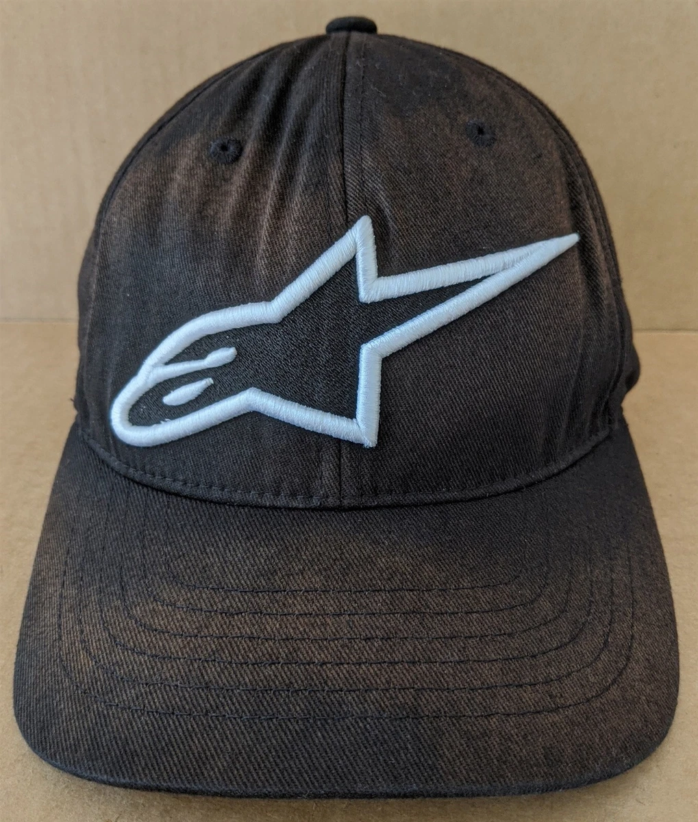 Distressed Fabric AlpineStars Baseball Hat Cap Black Brown L XL